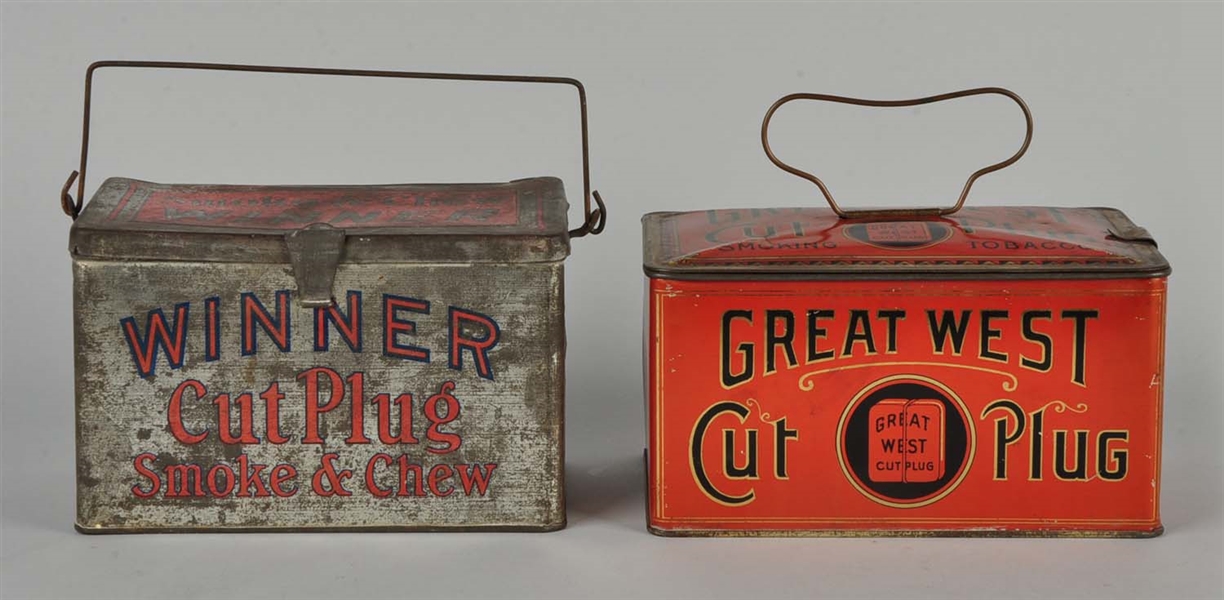 LOT OF 2: WINNER & GREAT WEST TOBACCO TINS.