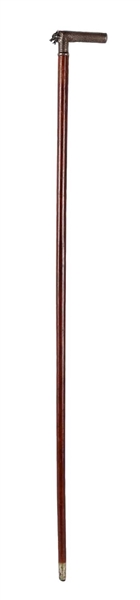 WALKING STICK WITH SILVER HANDLE.