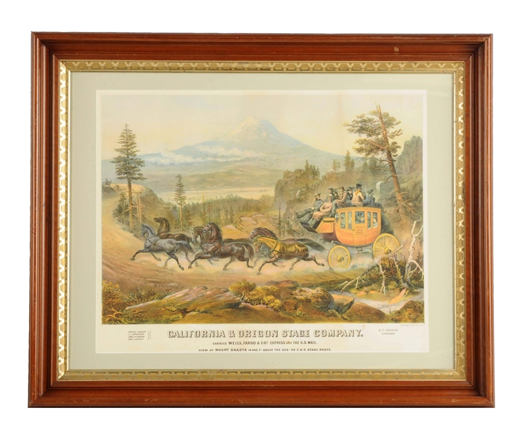 CALIFORNIA & OREGON STAGE CO. LITHOGRAPHED POSTER.