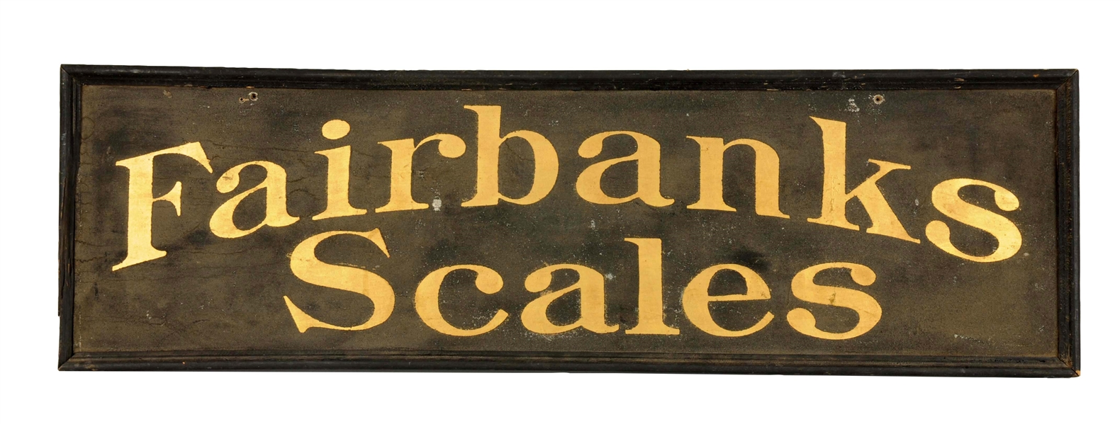 FAIRBANKS SCALE WOODEN ADVERTISING TRADE SIGN.