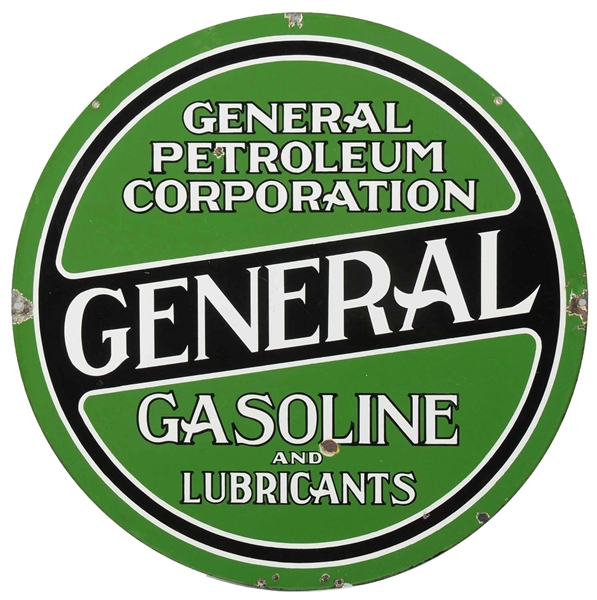 GENERAL PETROLEUM GAS & LUBRICATION PORCELAIN SIGN.         