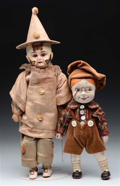 LOT OF 2: FRENCH DOLLS.                           
