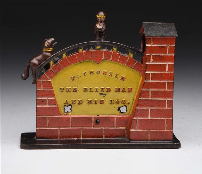"PATRONIZE THE BLIND MAN & HIS DOG"MECHANICAL BANK