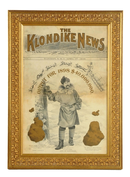 1898 KLONDIKE NEWS ADVERTISING POSTER.