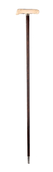 WALKING STICK WITH IVORY HANDLE.