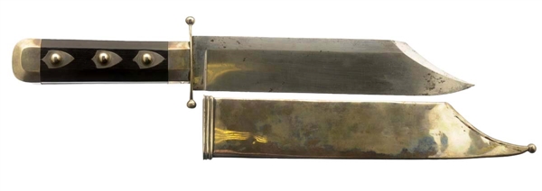 SILVER-MOUNTED AMERICAN BOWIE KNIFE.
