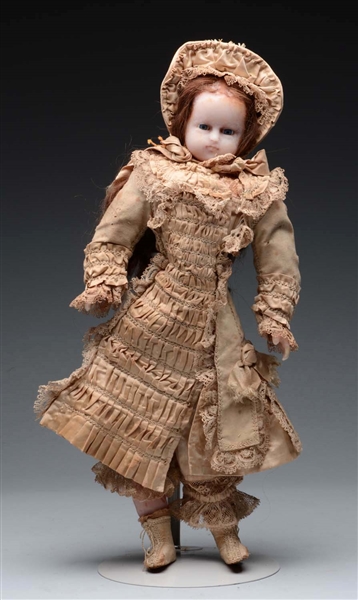 ENGLISH POURED WAX DOLL.                          