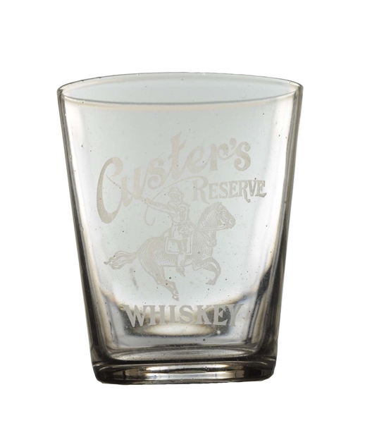 CUSTERS REVERSE WHISKEY SHOT GLASS