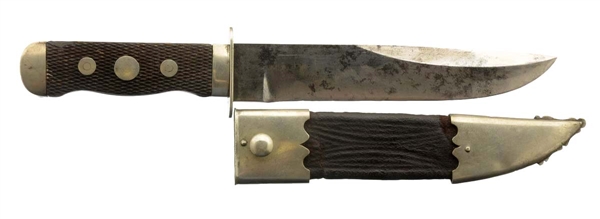SCHIVELY STYLE AMERICAN SILVER-MOUNTED BOWIE KNIFE.