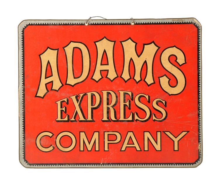 ADAMS EXPRESS COMPANY DOUBLE SIDED CARDBOARD SIGN.
