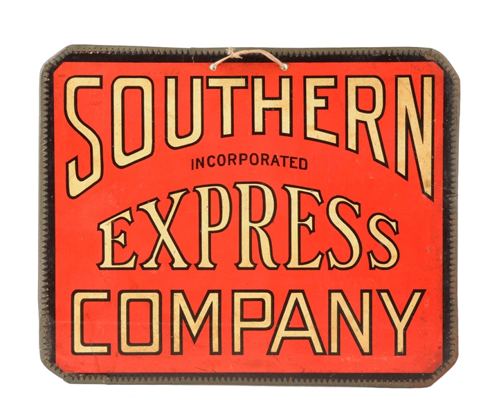 SOUTHERN EXPRESS COMPANY DOUBLE SIDED CARDBOARD SIGN.