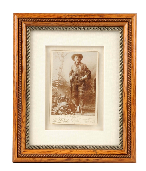 LATE 1800S BUFFALO BILL SIGNED CABINET CARD PHOTOGRAPH.
