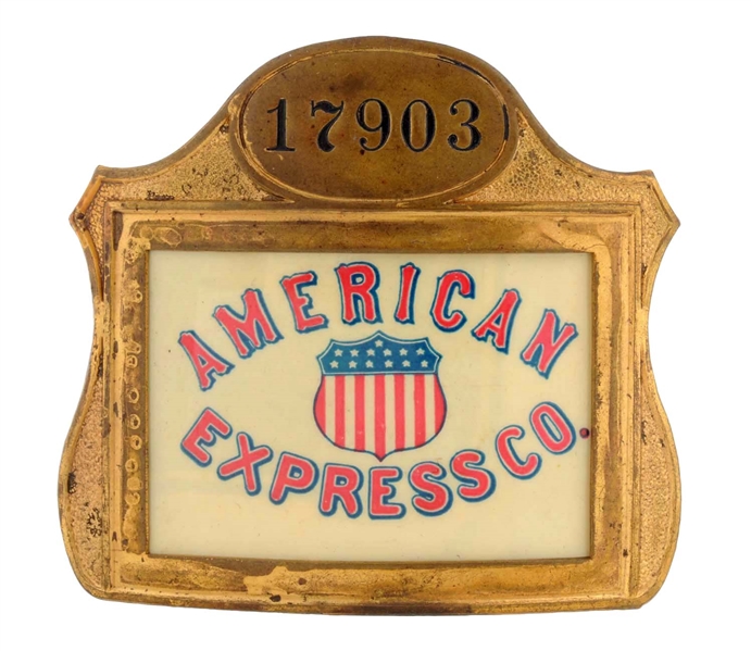 AMERICAN EXPRESS CO. HAT BADGE.