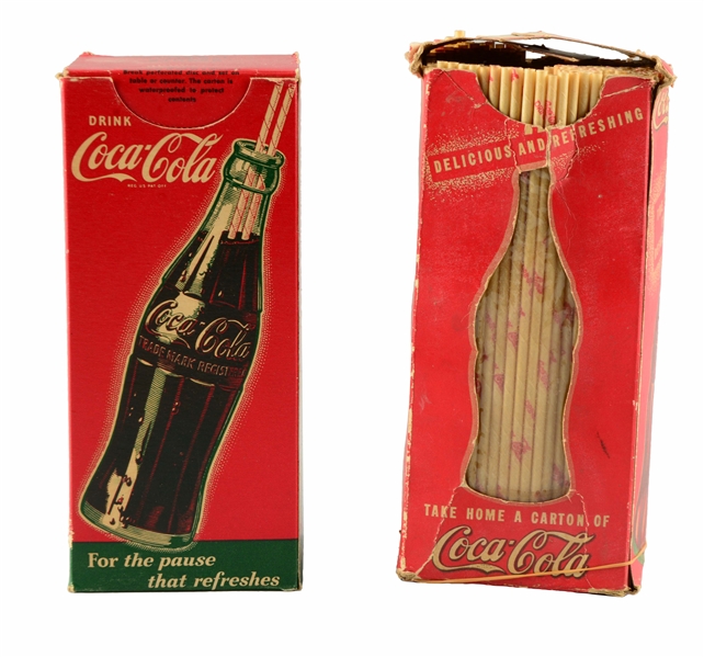 LOT OF 2: COLA-COLA BOXED STRAWS.