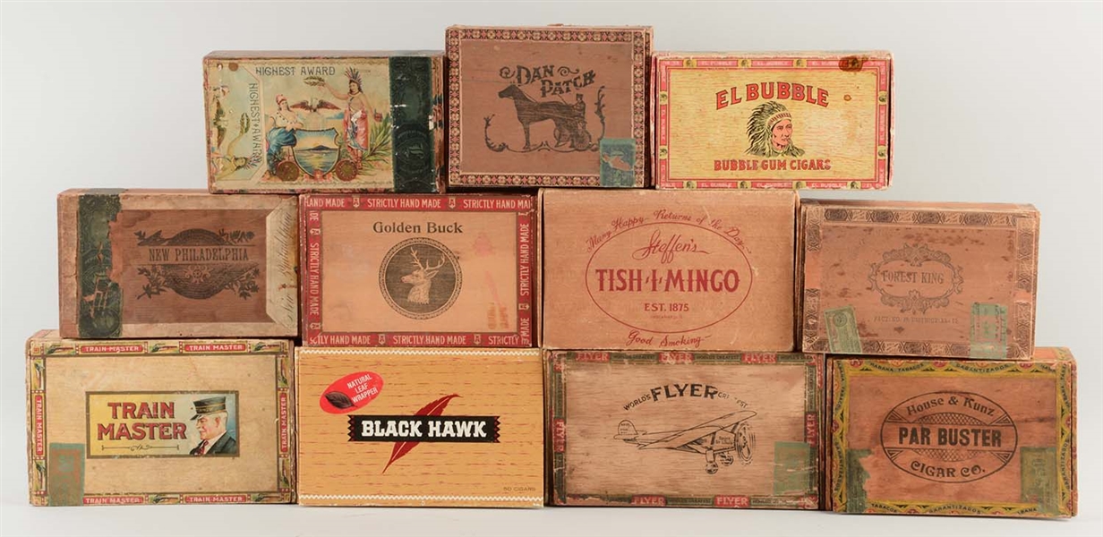 LOT OF 10: CIGAR BOXES