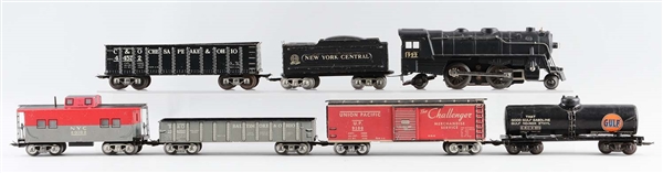 LOT OF 7: MARX NO. 999 & FREIGHT CARS.