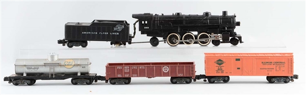 LOT OF 5: AMERICAN FLYER NO. 283 & FREIGHT CARS.