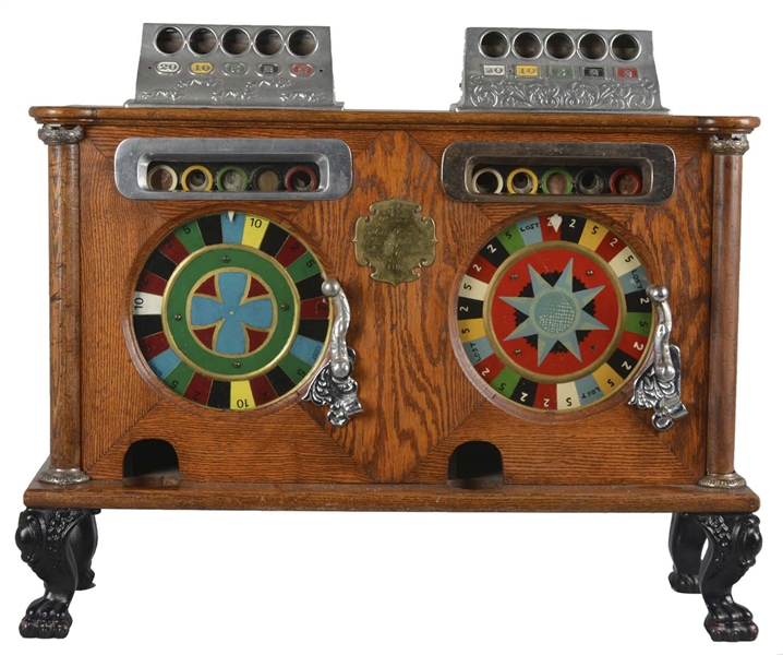 **ENGLISH CAILLE DOUBLE COUNTER WHEEL SLOT MACHINE