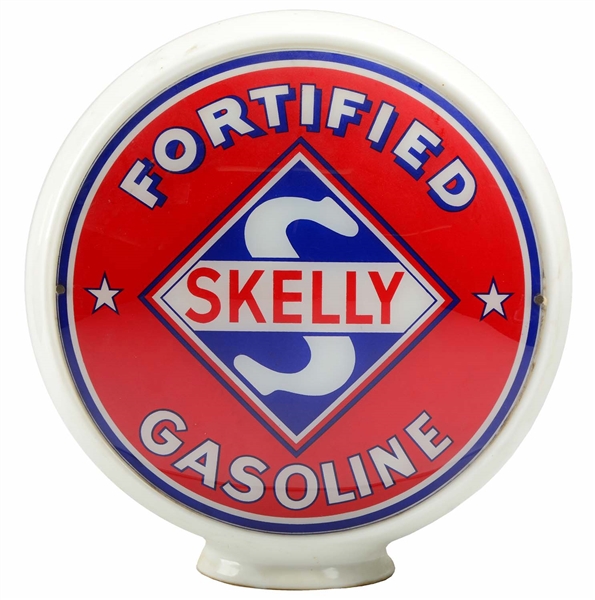 SKELLY FORTIFIED GAS 13-1/2" GLOBE LENSES.