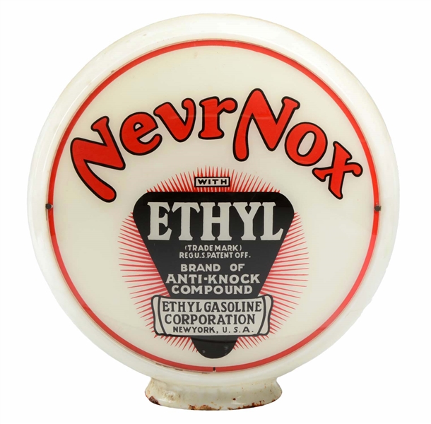 NEVR-NOX W/ ETHYL LOGO 13-1/2" GLOBE LENSES.