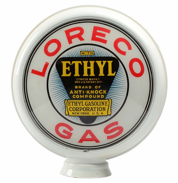 LORECO GAS W/ ETHYL LOGO 15" GLOBE LENSES.