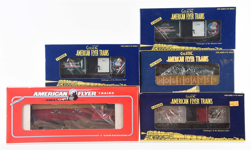 LOT OF 5: AMERICAN FLYER HOLIDAY TRAINS.