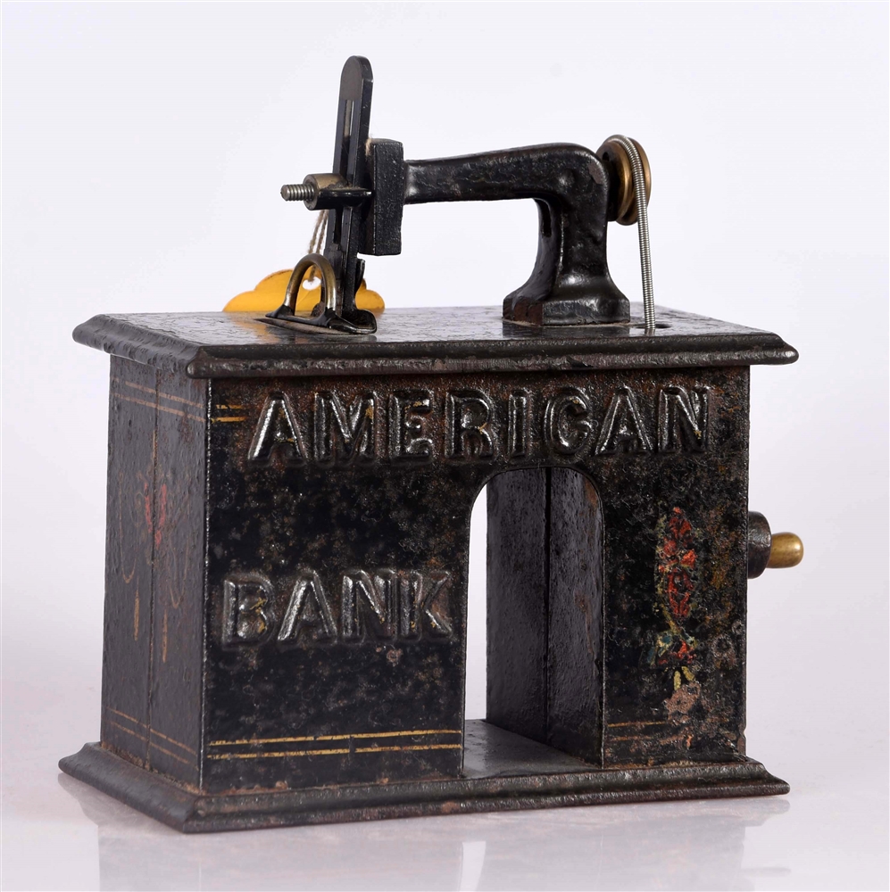 AMERICAN BANK CAST IRON MECHANICAL BANK.