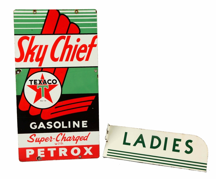 TEXACO SKY CHIEF WITH PETROX & LADIES SIGNS.