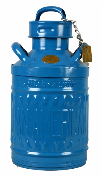 FIVE GALLON FUEL CAN EMBOSSED PAN-AMERICAN.