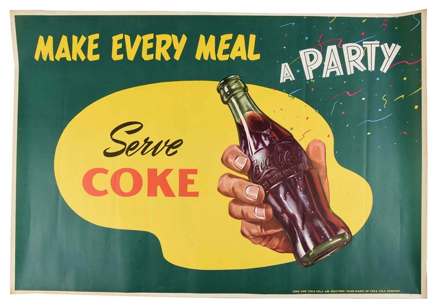 LOT OF 2: COCA-COLA "MAKE EVERY MEAL A PARTY" POSTERS.