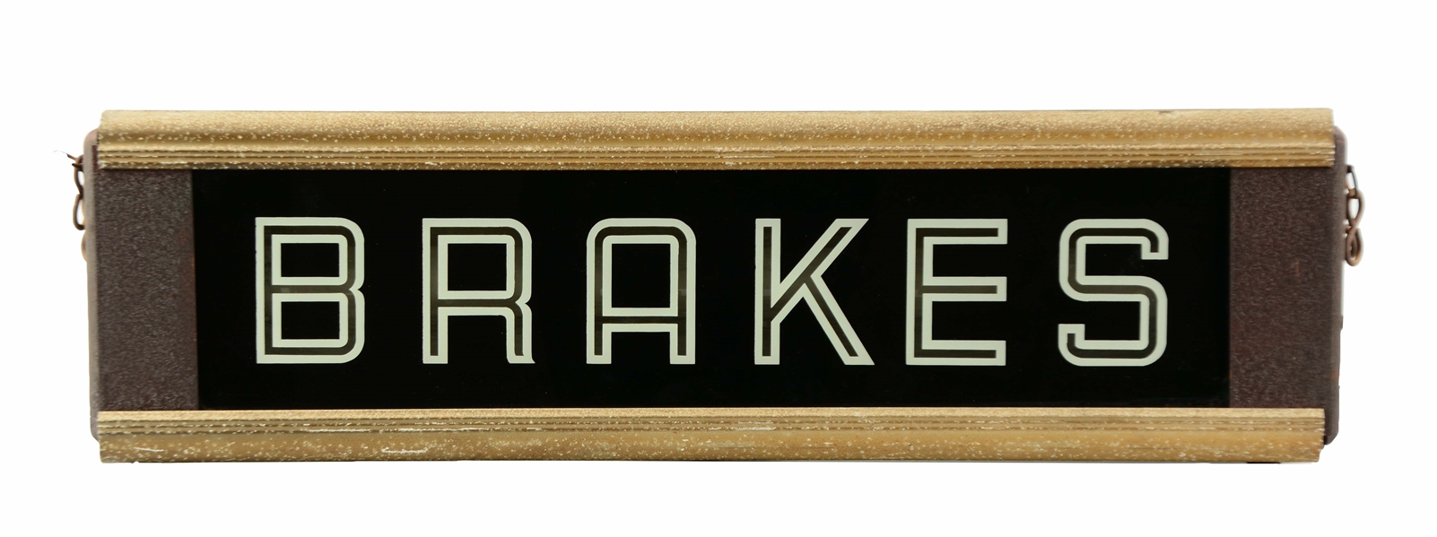 REVERSE GLASS BRAKES COUNTER TOP LIGHT-UP SIGN.