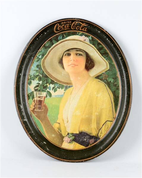 LARGE 1914 COCA-COLA OVAL TRAY. 