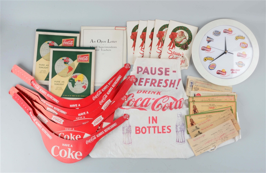 LARGE LOT OF COCA-COLA ADVERTISING PIECES.