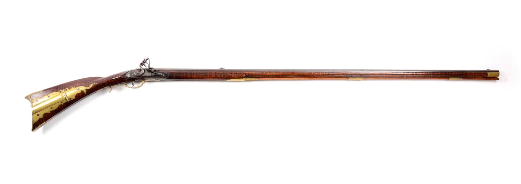 (A) FULLSTOCK KENTUCKY LONGRIFLE ATTRIBUTED TO HENRY MAUGER.