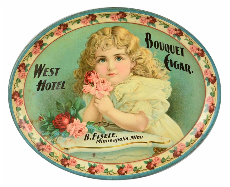 WEST HOTEL BOUQUET CIGAR ADVERTISING TRAY. 