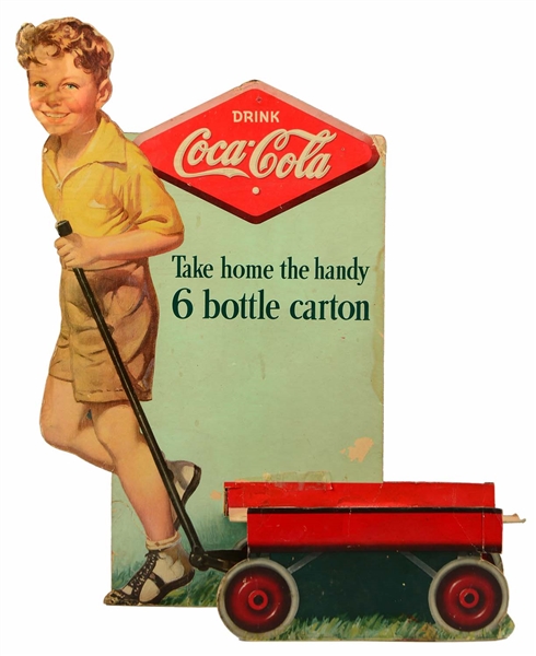 1938 COCA-COLA WAGON CARDBOARD CUT OUT.  
