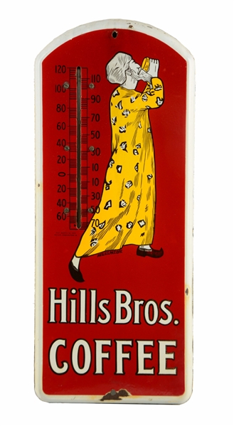 PORCELAIN HILLS BROS. COFFEE ADVERTISING THERMOMETER. 