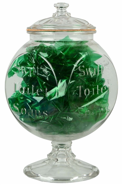 SWIFTS TOILET SOAPS GLASS ADVERTISING JAR. 