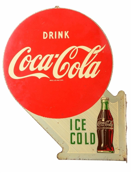 1950S COCA-COLA TIN FLANGE SIGN. 