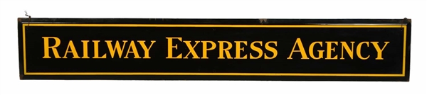 RAILWAY EXPRESS AGENCY PORCELAIN ADVERTISING SIGN. 