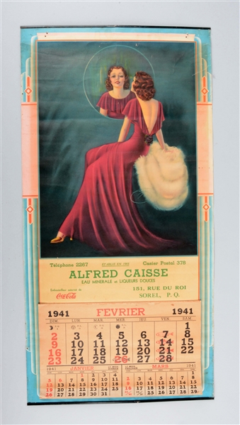 1941 ALFRED CAISSE COCA-COLA ADVERTISING CALENDAR.