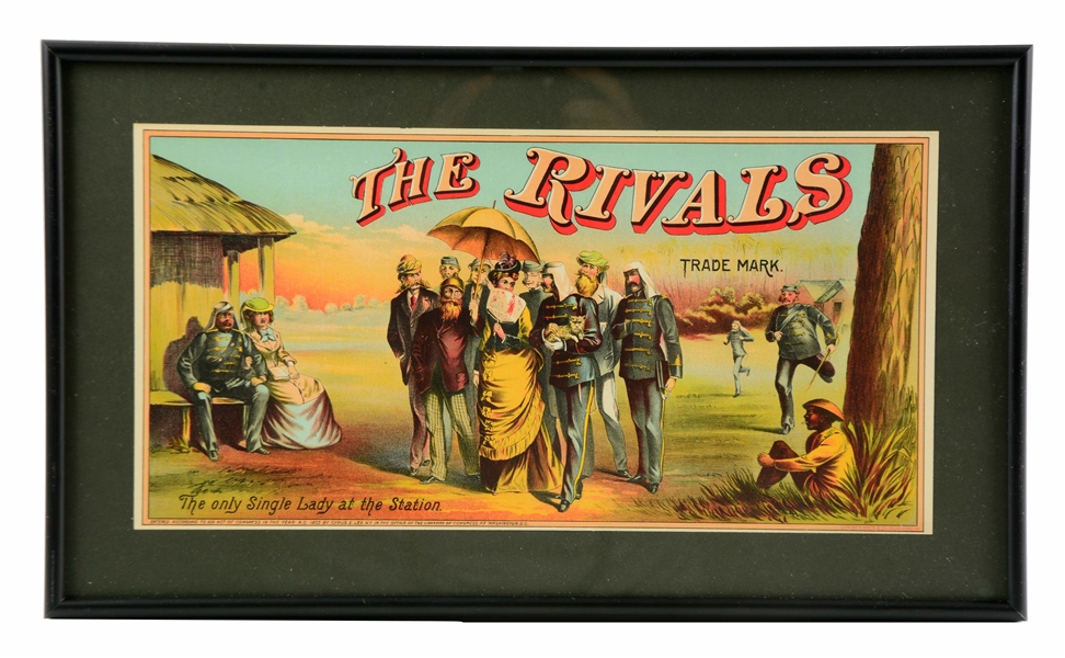 THE RIVALS PAPER LITHOGRAPHED SIGN.