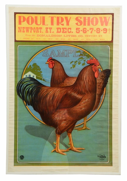 EARLY POULTRY SHOW ADVERTISING POSTER. 