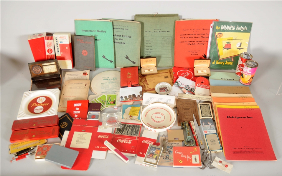 LARGE LOT OF COCA-COLA ADVERTISING PIECES.