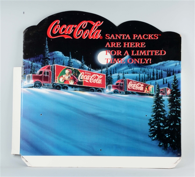 LARGE COCA - COLA CARDBOARD TRUCK ADVERTISING SIGN.