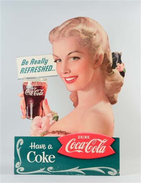 1959 DIECUT COCA - COLA ADVERTISING SIGN.