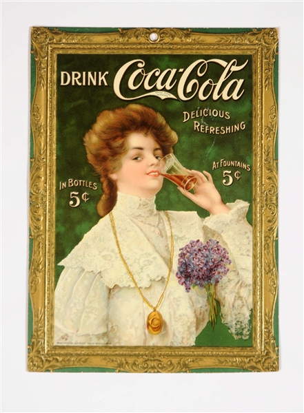 1905 COCA-COLA CARDBOARD ADVERTISING SIGN.