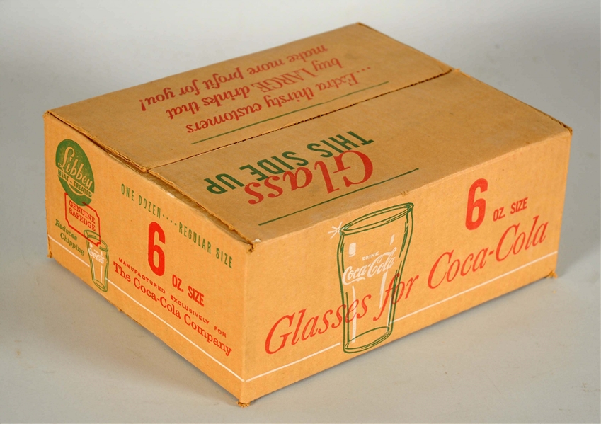 BOX OF 12: UNUSED COCA - COLA GLASSES.