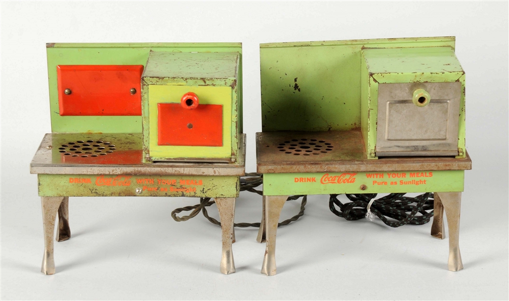 LOT OF 2: 1930S COCA - COLA TOY STOVES.