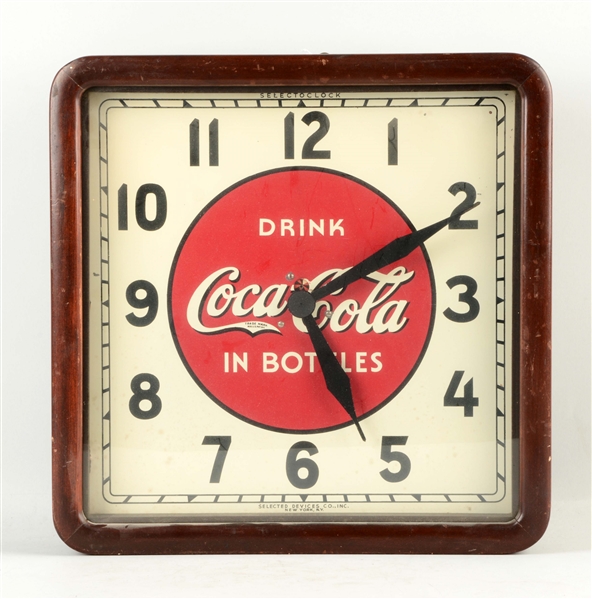DRINK COCA - COLA IN BOTTLES ADVERTISING CLOCK.